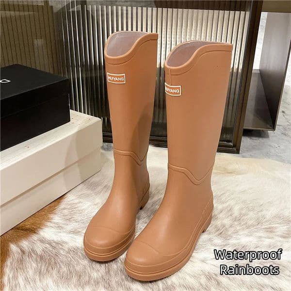 Rain boots for women fashionable adult rain boots mid calcium water shoes anti slip and breathable womens outer waterproof shoes 250317