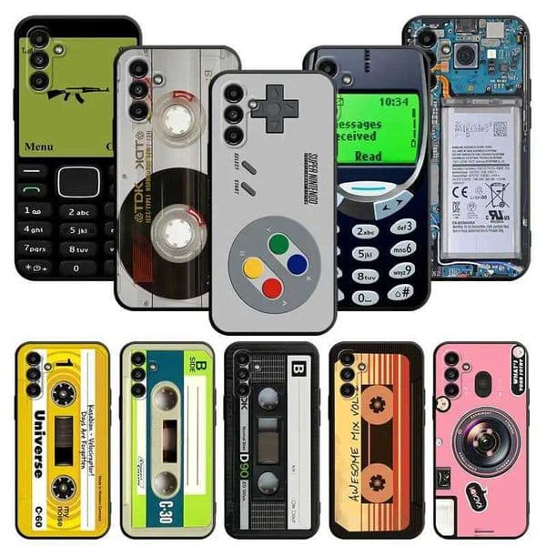Galaxy A52 A53 A12 A13 A54 A32 A51 A71 A23 A33 A21s A13 5G A22 A50 Soft Phone Case Retro Camera Game Z250321