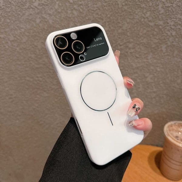 Magnetic large window protective phone case suitable for 12 13 14 15 16 Pro Max full lens protection PC hard phone coverXJ250321
