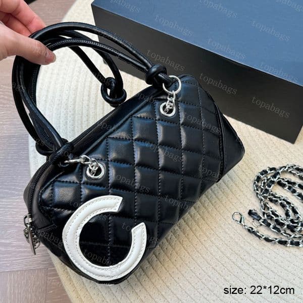 New Fashion Womens Designer Handbags Vintage Chains Bowling Lady Luxury Crossbody Classic Camera Bags Underarm Bag