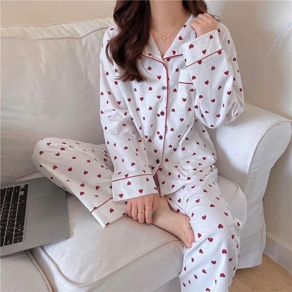 Korean Style Spring Autumn Rest Pajamas for Women Fashion Long Sleeve Pants High Grade Elegant Comfortable Lapel Loungewear 250321