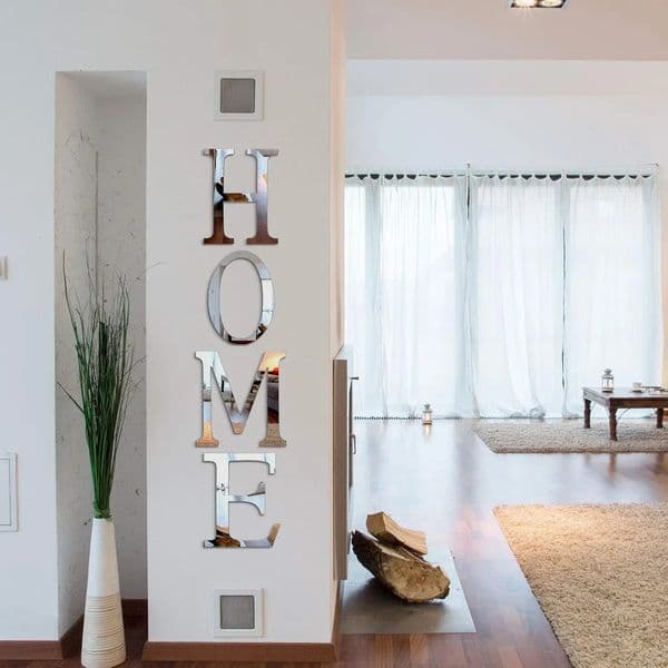 3D Home Wall Decor Letter Sign Acrylic Mirror Stickers Family Farmhouse Decals for Room Bedroom 47x 118Inch 250318