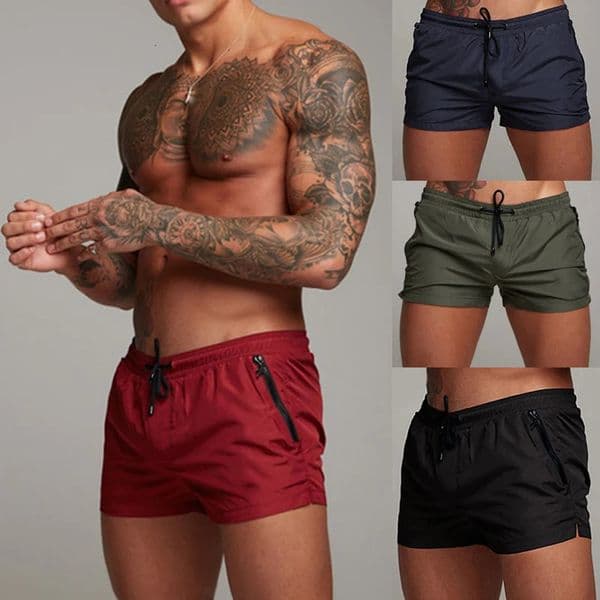 Mens Swim Trunks with Zipper Pockets Mesh Liner Summer Beach Board Shorts Quick Dry Swimming Bathing Suit Swimsuit Swimwear 250319