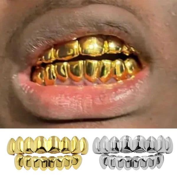 YONGX Hip Hop Top Smooth Tooth Cs Bracket suitable for women men jewelry 8/8 Trend Oral Teeth Grilz Role Playing Dental GrillsXJ250322