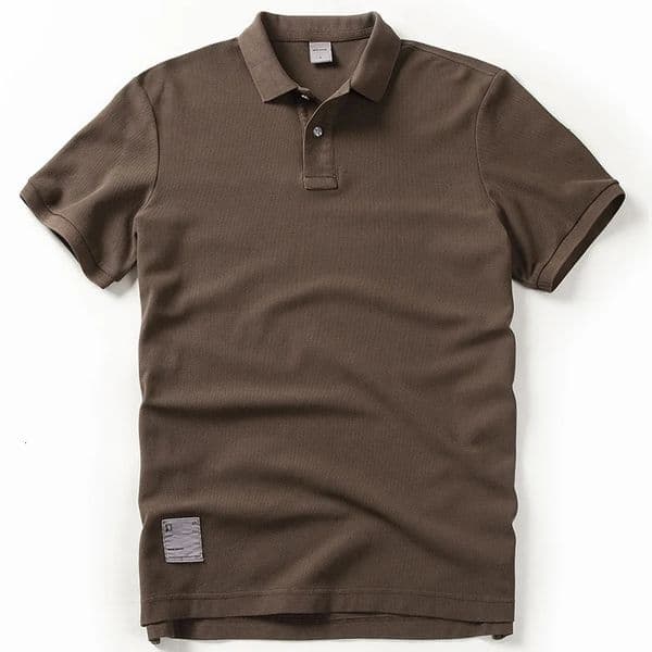 Heavy duty mens polo shirt 2024 summer American fashion short sleeved youth 100 pure cotton business top 250322