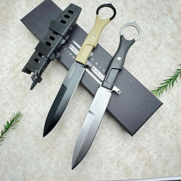 Double Edged Straight Knife Pointed Self-defense Outdoor Camping Tactical Knife Survival Knife Set Fixed Blade Tactical Combat L250808