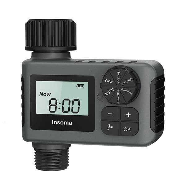 INSOMA Automatic Water Timer Intelligent Irrigation Watering System Sprinkler Timer Garden Programmer Equipment LCD Display IPX5 250314