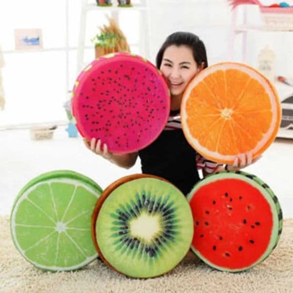 33cm Kawaii fruit seat cushion plush=sofa bedroom life=room throw pillow 2024 new home decoration soft office chair pillowXJ250321