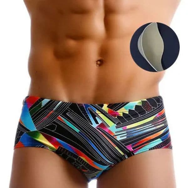 SeSexy Push Up Briefs Rainbow Swimming Trunks Men Beach Swim Shorts Mens Bikini Swimwear Sunga Z260312