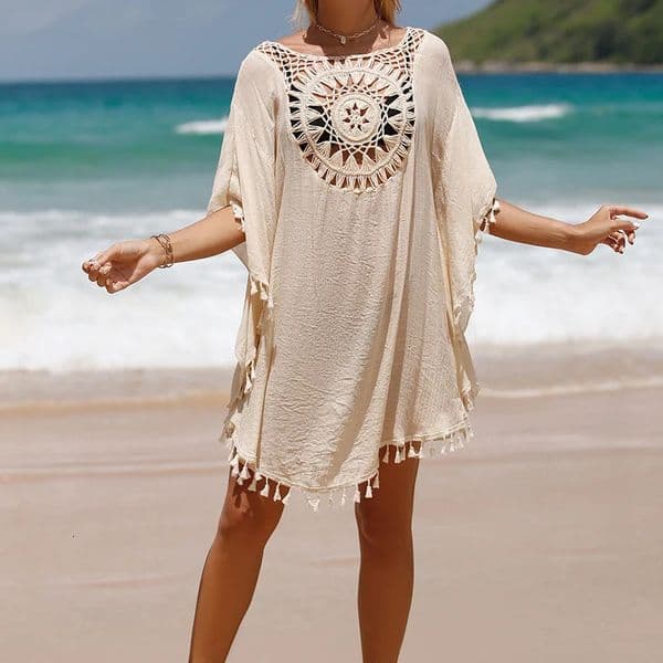 CROCHET BIKINIWomens Sexy Swimsuit Cover Up Dress Summer Bathing Suit Beachwear Shirt Coverups for Women 250321BANJIA