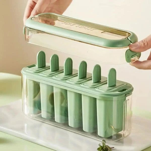 1 Set Ice Pop Maker Popsicle Mold 6 Molds -Easy Homemade Popsicle Maker With Portable Container Fill It.-Easy Remove Mold 250314