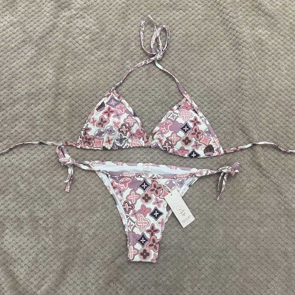 Women's Swimwear designer Summer swimsuit Ladies' swimsuit with high aesthetic value cute rose print bow bikini set