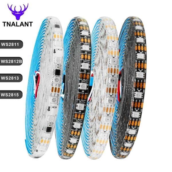 WS2811 WS2812B WS2813 WS2815 5050RGBIC intelligent LED strip light single addressable IC 30/60/144 Pixels/LED/m light DC5V/12V X250322