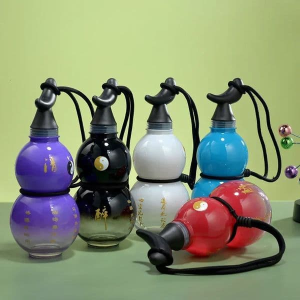 750ml Large Capacity R Bottle Creative Chinese Retro Gourd Water Kettle with Shoulder Strap Reusable Outdoor Hiking Water Jug 250321