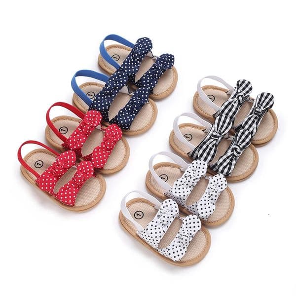 Trendy Cute Bowknot Open Toe Sandals For Baby Girls Breathable Lightweight Walking Shoes Summer 250304