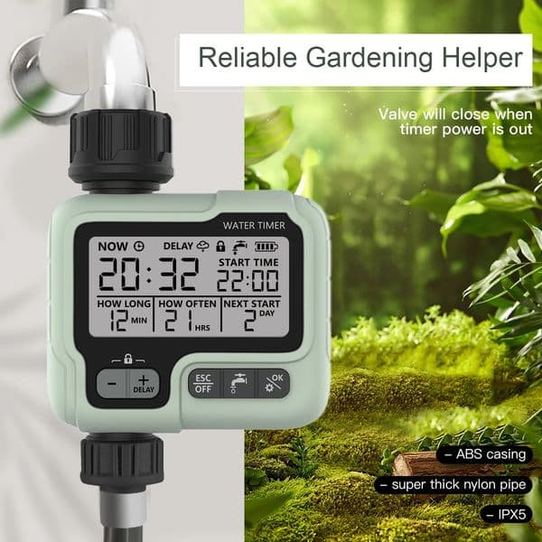 Eshico HCT-322 Automatic Water Timer Garden Digital Irrigation Machine Intelligent Sprinkler Outdoor Use to Save Water Time 250314