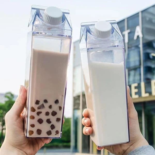 Transparent Water Bottle Creative Milk Cardboard Bottles Milk Juice Box Reusable Portable For Outdoor Sports Travel And Camping 250321