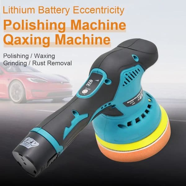Car polishing machine 12V cordless 8 gears 380W car electric wax repair wireless sanding 250318