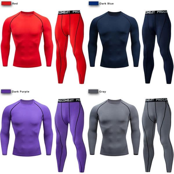 2pcs Mens Compression Sportswear Suit GYM Tight Sports Yoga Sets Workout Jogging MMA Fitness Clothing Tracksuit Pants Sporting 250322BJ