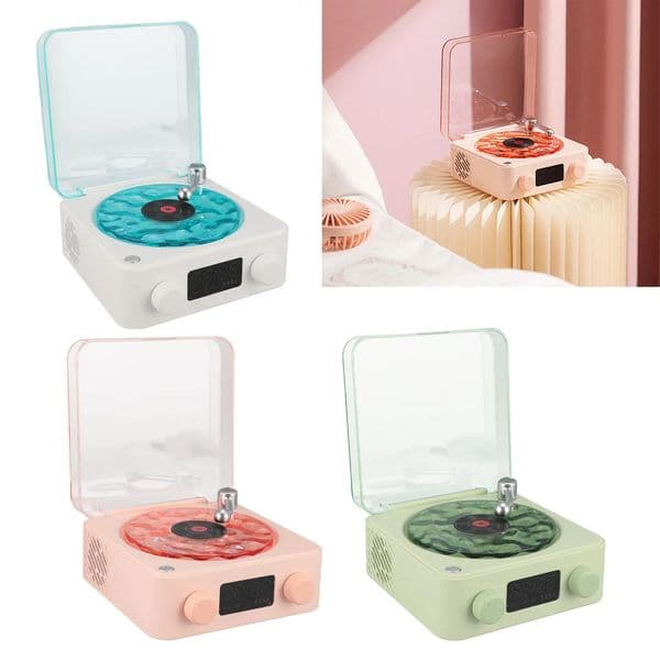 Record Player Ser Multifunction Stereo Sound Wireless Bluetooth Ser with Night Light Battery Display for Office 250320