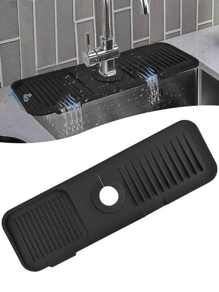 Leeseph Kitchen Silicone Sink Faucet Mat Splash Guard for Sink Faucet Absorbent Sink Protectors Mat Kitchen Sink Gadgets 250320BJ