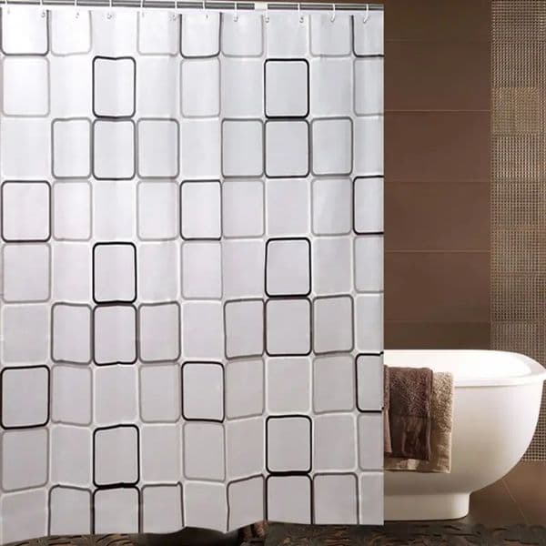 PEVA Bathroom Shower Curtain Home Waterproof and Anti-Mold Home Bathroom Decorative Curtain 180*200CM with 12 Hooks 250320
