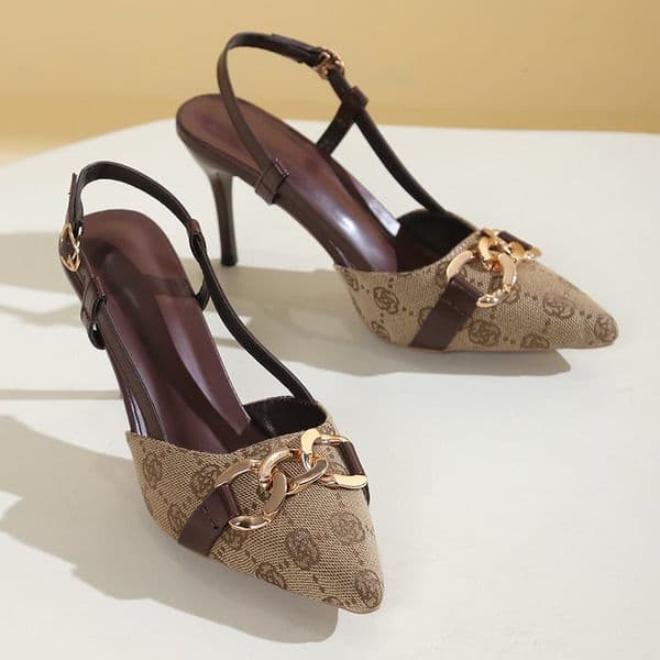 Free shipping new designer heels for womens lady sandal fashion stiletto heel black buckle slipper outdoor shoes