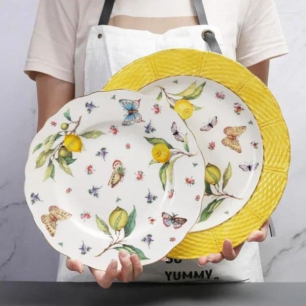 Plates Nordic Ceramic Bowl Sugar Plate Teapot Household Irregular Platter Tableware Salad Dishes Dish Sets Bone China