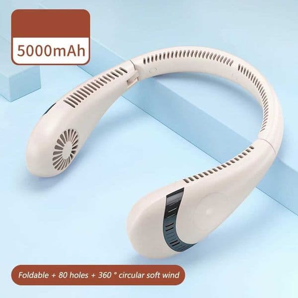 5000mAh Charging Neck Fan Outdoor Sports Travel Personal Wearable Fan Cordless Portable Fan Clip on Fan Z250324