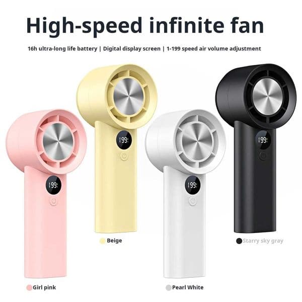 Fuji fan 199 speed handheld fan 3600mAh battery C-type fast charging 4-color optional adjustable wind speed portable Z250324