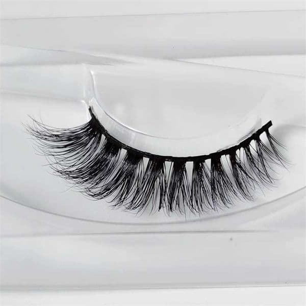 Short mink fur false eyelashes black stem cross simulation eye tail elongated encrypted light style natural thick style W250324