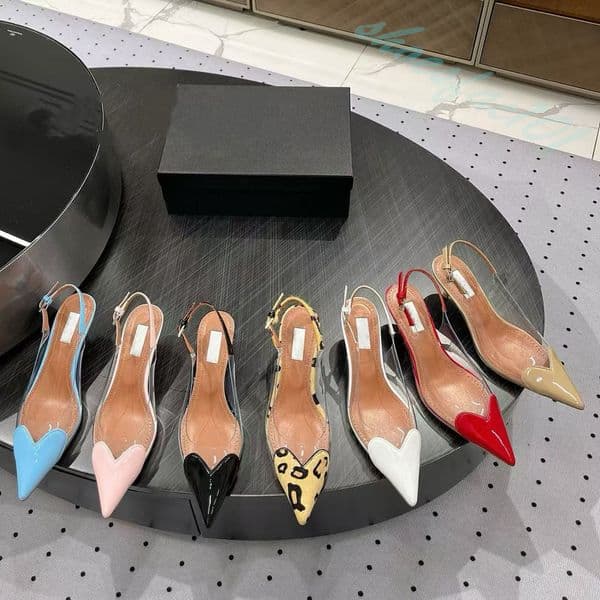 elegant womens stiletto sandals slingbacks mule patent leather pointed toes dress shoes business party evening designers high heels