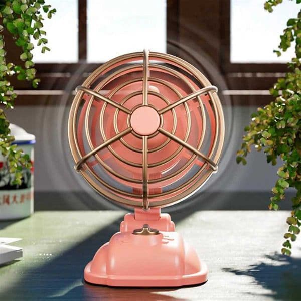 Retro Mini Desktop Fan 400mAh USB Rechargeable Desktop Fan Portable Desktop Fan Z250324
