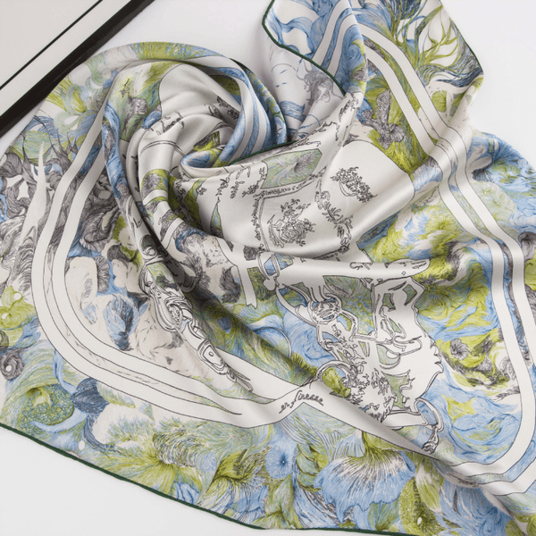 Silk satin 16 momme double-sided scarf --869254