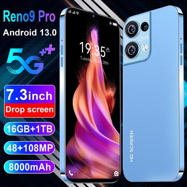 Reno9 Pro Smartphone with 7.3-Inch Display - New Model Android 16MP Camera + 1TB Storage