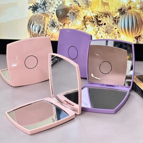Designer Classic Logo Folding Mirror Pink Purple Portable Makeup Mirror Travel Mirror Makeup Accessories