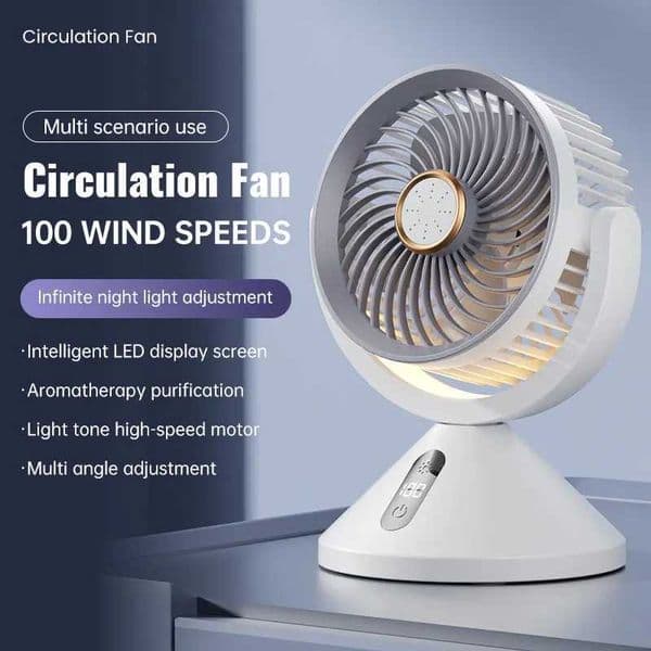 Portable fan camping USB charging fan household electric fan vertical floor standing fan mini silent circulating fan Z250324