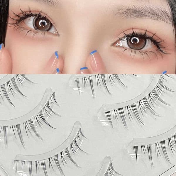 Little Devil False Eyelash Natural Simulation Big Eyelash Transparent Stem Five Pair Set Eyelash W250324