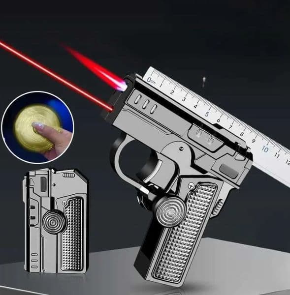 Fingertip Spinner Folding Lighter Rotating Decpression Windproof Jet Straight Lighters Smoking Accessories Laser Light Mens Gifts