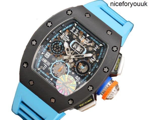 11-03 AAAAA Designer Watch SUPERCLONE Montres hollow lightweight ZY Carbon Men Chronograph Coloured transparent Watches Luxury fiber rubber strap 1WD5