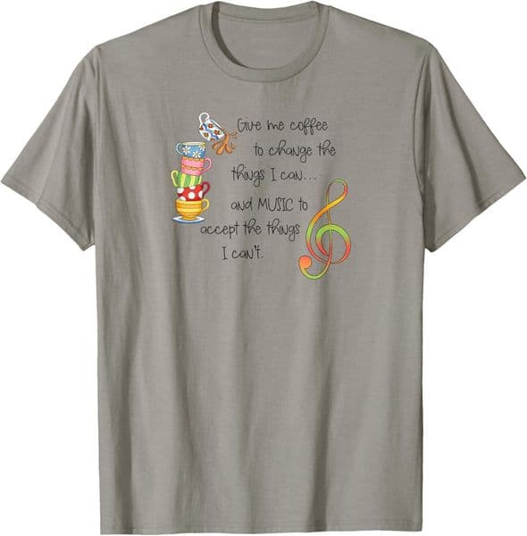 T shirt for Mens Give Me Coffee or Music Coffee and Music Lovers Graphic Tee Casual Tops Clothes Short sleeve