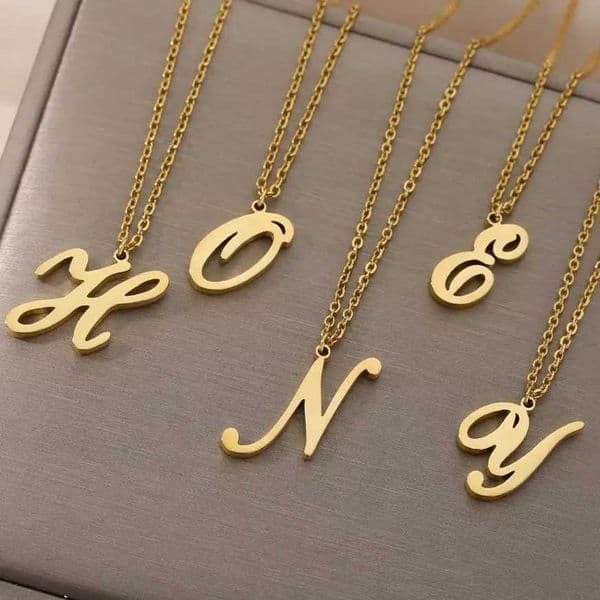 Citadel A-Z Womens Original Necklace Stainless Steel 26 Letter Necklace Pendant Collier Valentines Day Jewelry Bijoux Womens W250325