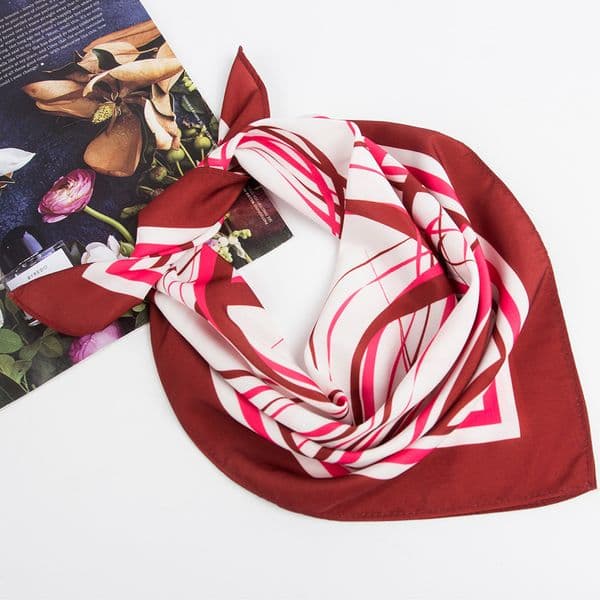Korean style spring and summer striped silk scarf --856100