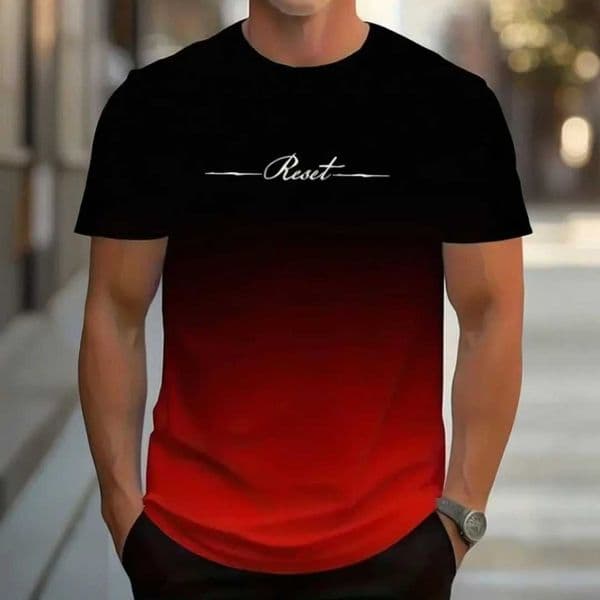 Mens short sleeved T-shirt summer outdoor casual round neck top striped printed pattern large size loose mens clothing W250324