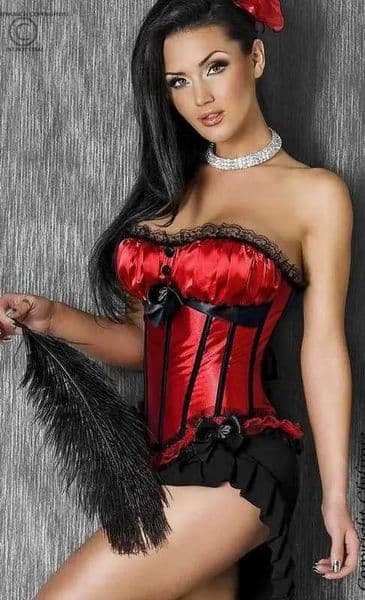 Red satin black vertical stripe tight corset for weight loss and bone tight corset W250325