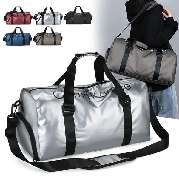 Waterproof sports and fitness bag gym handbag swimming training shoulder bag outdoor yoga handbag with dry and wet pockets and shoe bag 250325