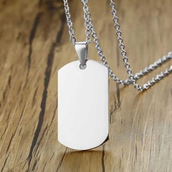 10Pcs 22x39mm Dog Tag Necklace Military Army Nameplate ID Blank Pendant Mirror Polished Stainl Steel Jewelry Men Wholesale W250325