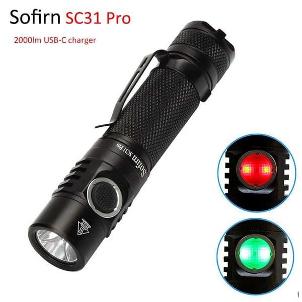 Sofirn SC31 Pro SST40 LED 2000LM Anduril Outdoor Tactical Flashlight Power Charging USB C 18650 Flashlight Z250325