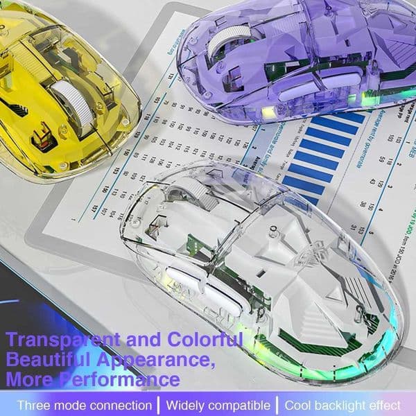 AULA SC660 Wireless BT Gaming Mouse 10000DPI Optical Sensor Macro Programmable Ergonomic Laptop Gaming Mouse M250325