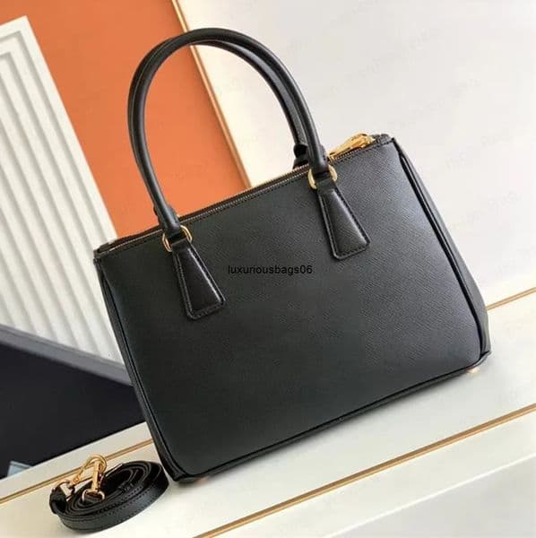 2025 Shoulder Bags 10A Mirror Quality Designer Saffiano Tote Handbag Women Crossbody Bag Spriano Leahter Black